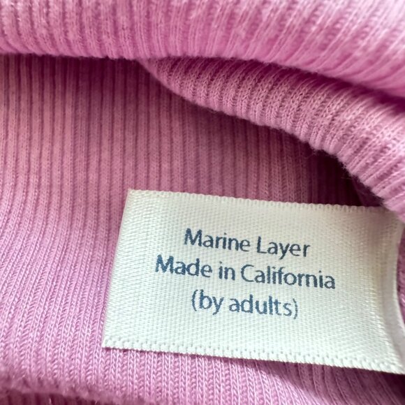 Marine layer Cait Lightweigh Henley-lilac Tee sz medium long sleeve relaxed new - Picture 11 of 14